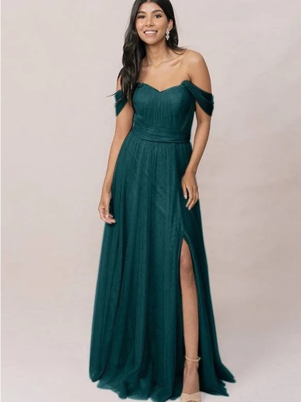 Revelry Rosalie Tulle Convertible Dress classic emerald
